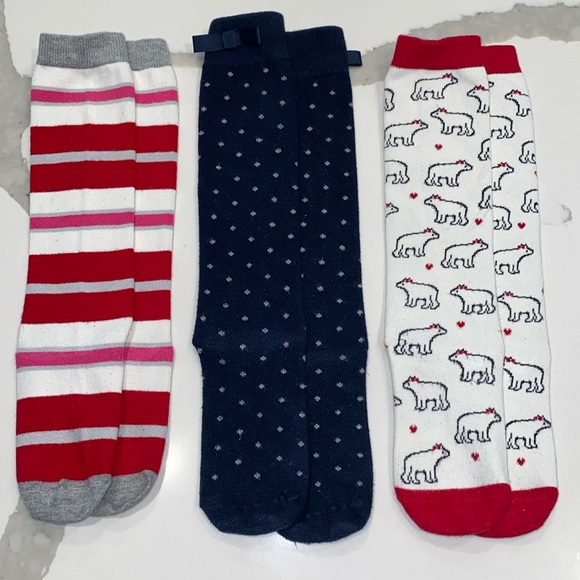 LAND’S END Girls Knee High Boot Socks Winter - Picture 1 of 17